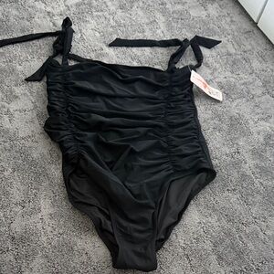 Black ruched swimsuit‎ one piece Large